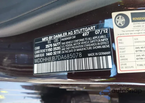 2013 Mercedes-Benz E 350 4Matic z USA, uszkodzony, nr VIN WDDHH8JB7DA685078